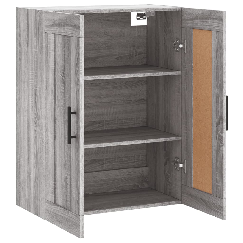 vidaXL Dulap pe perete, sonoma gri, 69,5x34x90 cm, lemn prelucrat