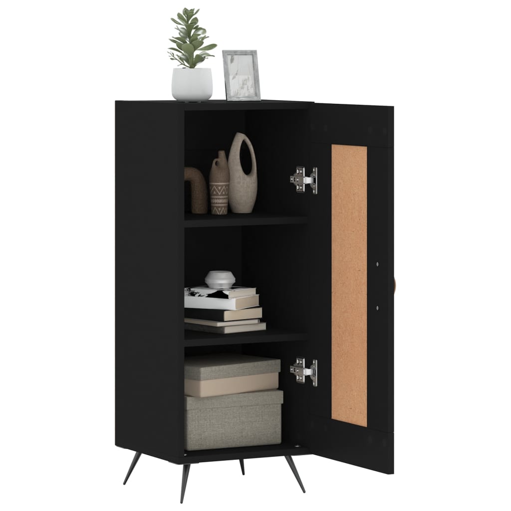 vidaXL Servantă, negru, 34,5x34x90 cm, lemn compozit vidaXL Servantă, negru, 34,5x34x90 cm, lemn compozit