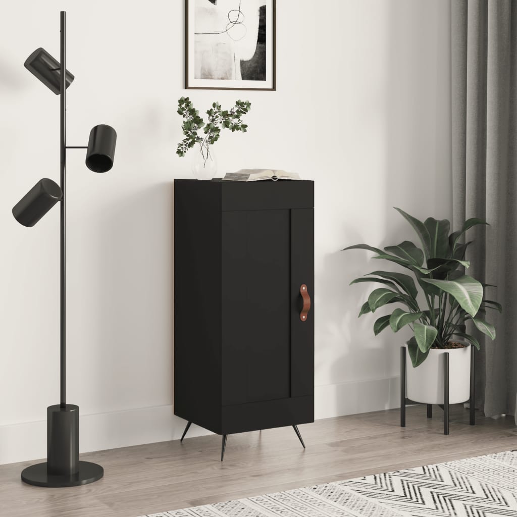vidaXL Servantă, negru, 34,5x34x90 cm, lemn compozit vidaXL Servantă, negru, 34,5x34x90 cm, lemn compozit