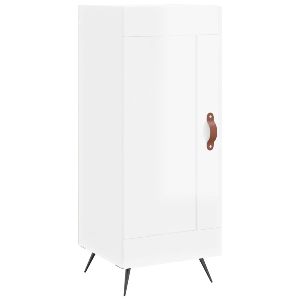 vidaXL Servantă, alb extralucios, 34,5x34x90 cm, lemn compozit