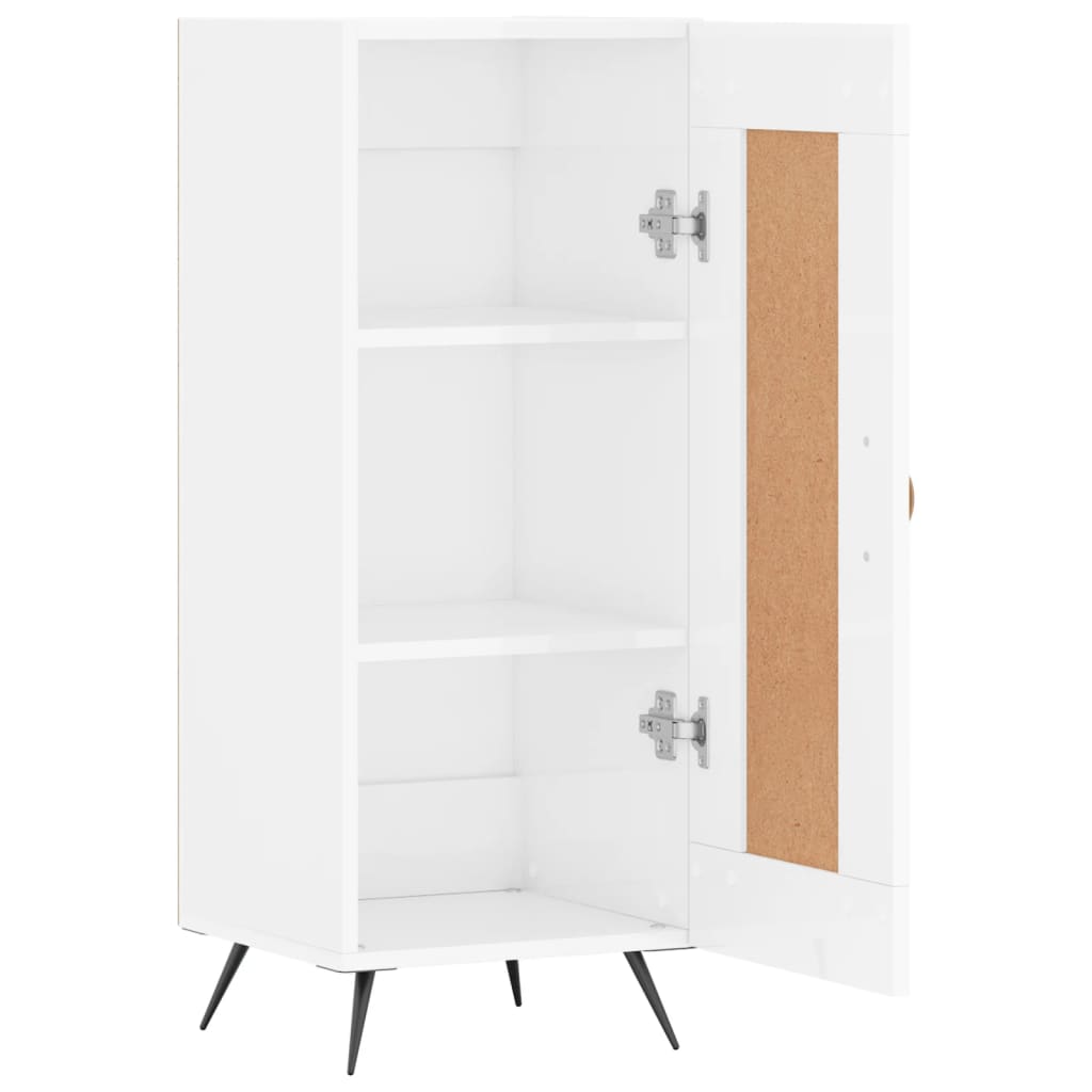 vidaXL Servantă, alb extralucios, 34,5x34x90 cm, lemn compozit