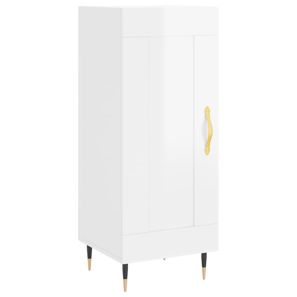 vidaXL Servantă, alb extralucios, 34,5x34x90 cm, lemn compozit vidaXL Servantă, alb extralucios, 34,5x34x90 cm, lemn compozit