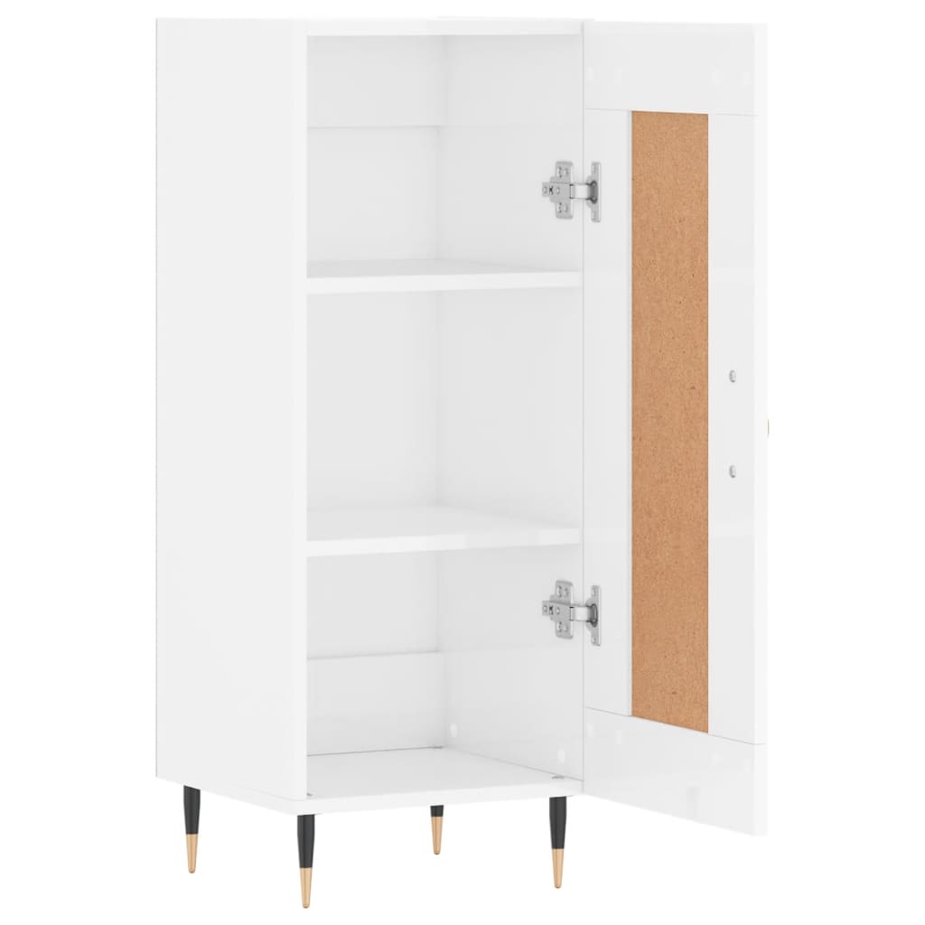 vidaXL Servantă, alb extralucios, 34,5x34x90 cm, lemn compozit vidaXL Servantă, alb extralucios, 34,5x34x90 cm, lemn compozit