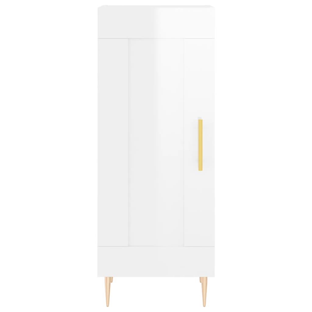 vidaXL Servantă, alb extralucios, 34,5x34x90 cm, lemn compozit vidaXL Servantă, alb extralucios, 34,5x34x90 cm, lemn compozit