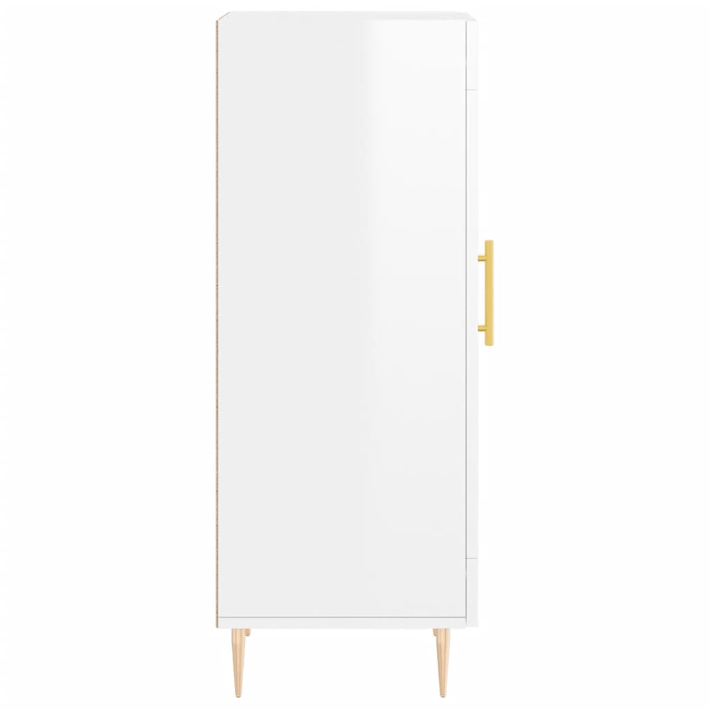 vidaXL Servantă, alb extralucios, 34,5x34x90 cm, lemn compozit vidaXL Servantă, alb extralucios, 34,5x34x90 cm, lemn compozit