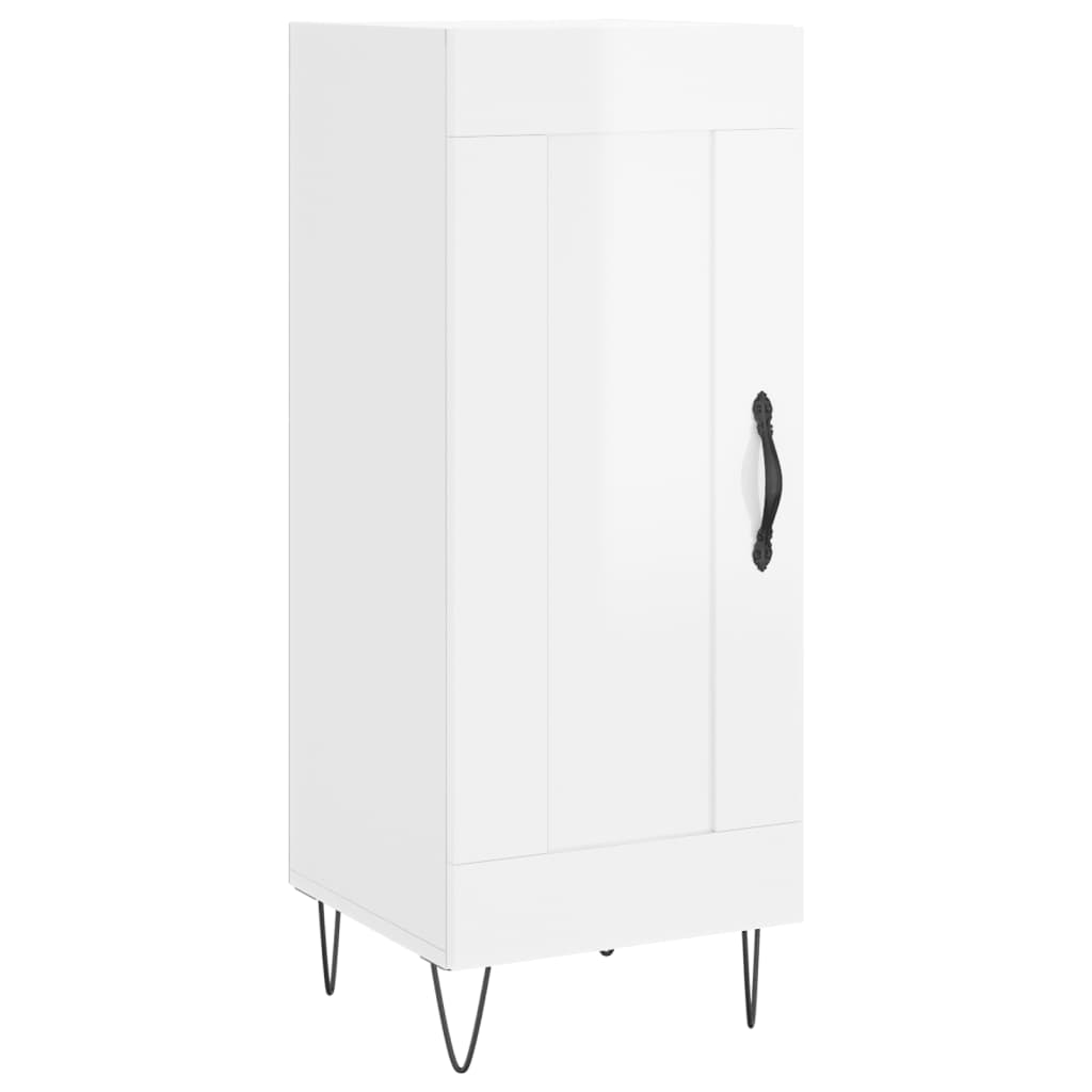 vidaXL Servantă, alb extralucios, 34,5x34x90 cm, lemn compozit vidaXL Servantă, alb extralucios, 34,5x34x90 cm, lemn compozit