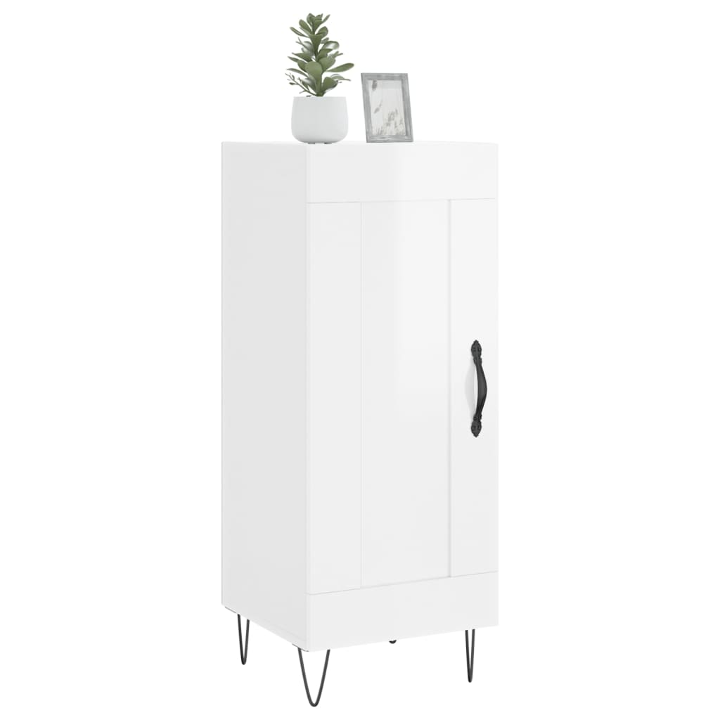 vidaXL Servantă, alb extralucios, 34,5x34x90 cm, lemn compozit vidaXL Servantă, alb extralucios, 34,5x34x90 cm, lemn compozit