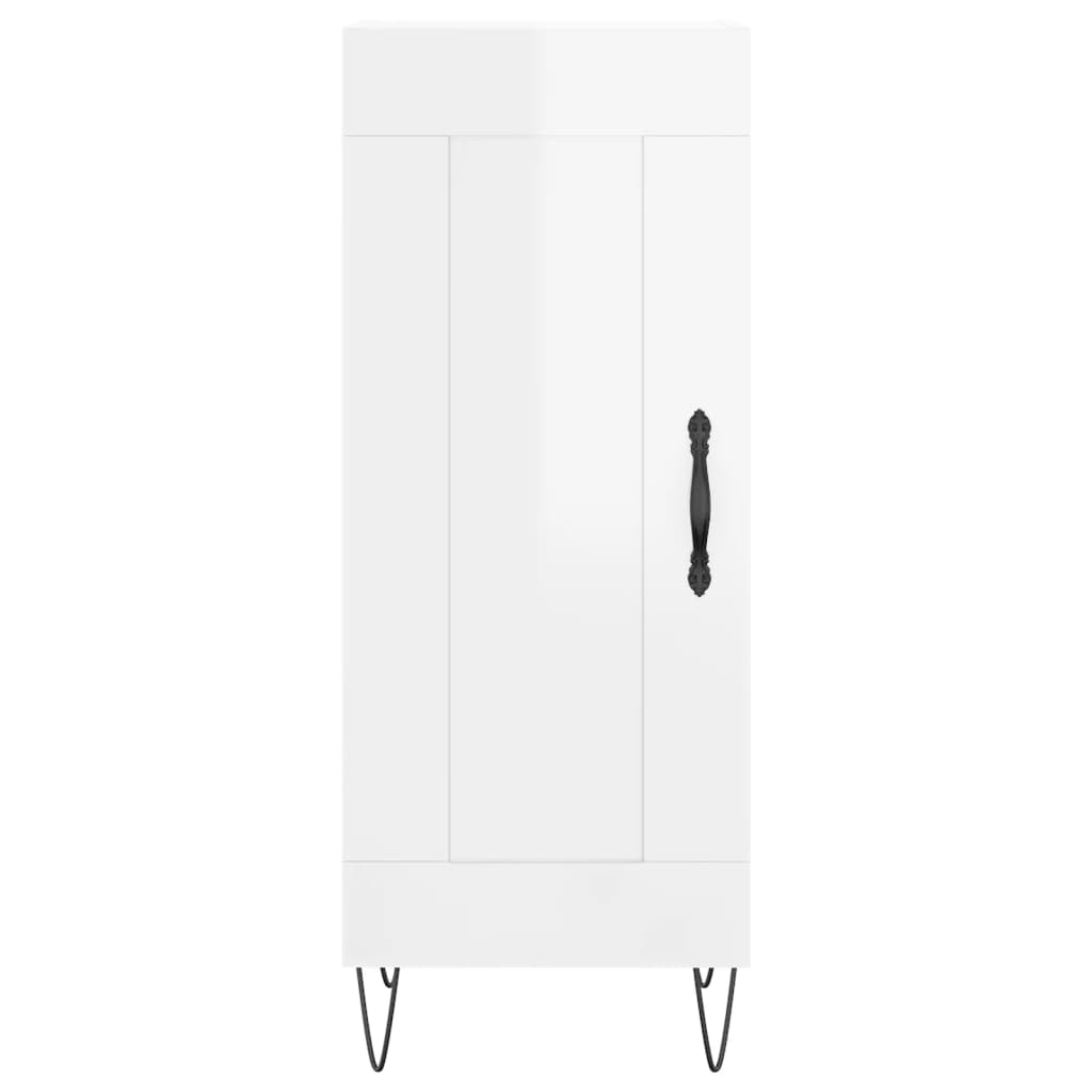 vidaXL Servantă, alb extralucios, 34,5x34x90 cm, lemn compozit vidaXL Servantă, alb extralucios, 34,5x34x90 cm, lemn compozit