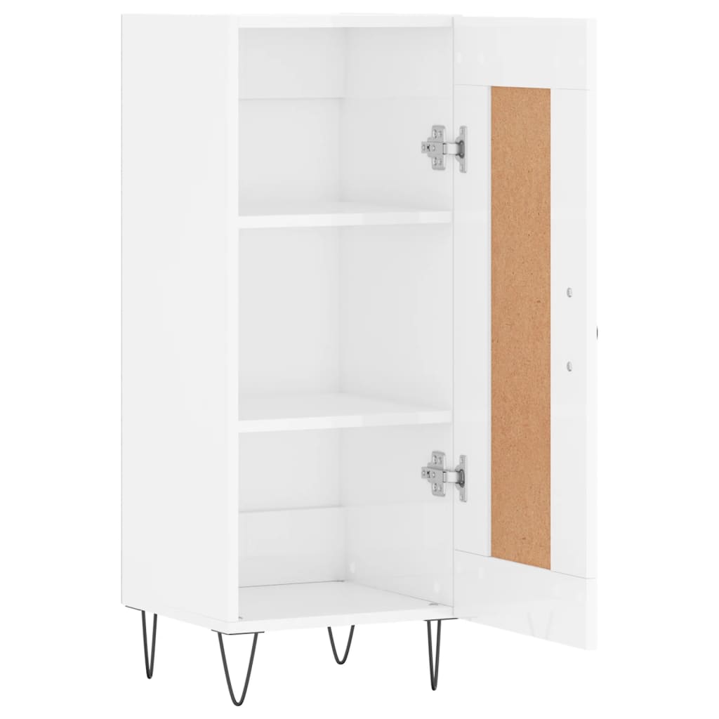 vidaXL Servantă, alb extralucios, 34,5x34x90 cm, lemn compozit vidaXL Servantă, alb extralucios, 34,5x34x90 cm, lemn compozit