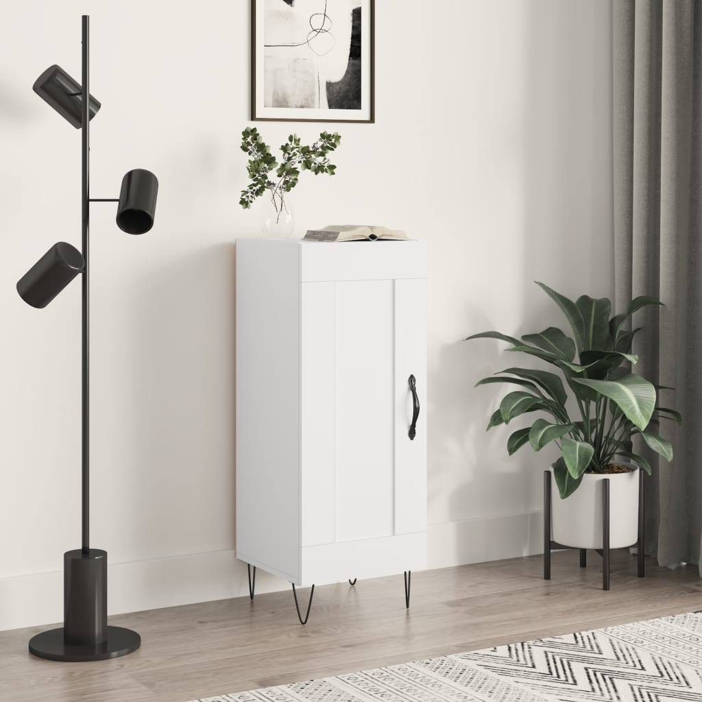 vidaXL Servantă, alb extralucios, 34,5x34x90 cm, lemn compozit vidaXL Servantă, alb extralucios, 34,5x34x90 cm, lemn compozit