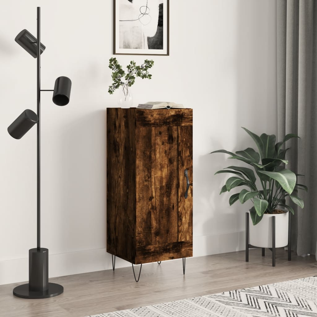 vidaXL Servantă, stejar fumuriu, 34,5x34x90 cm, lemn compozit vidaXL Servantă, stejar fumuriu, 34,5x34x90 cm, lemn compozit