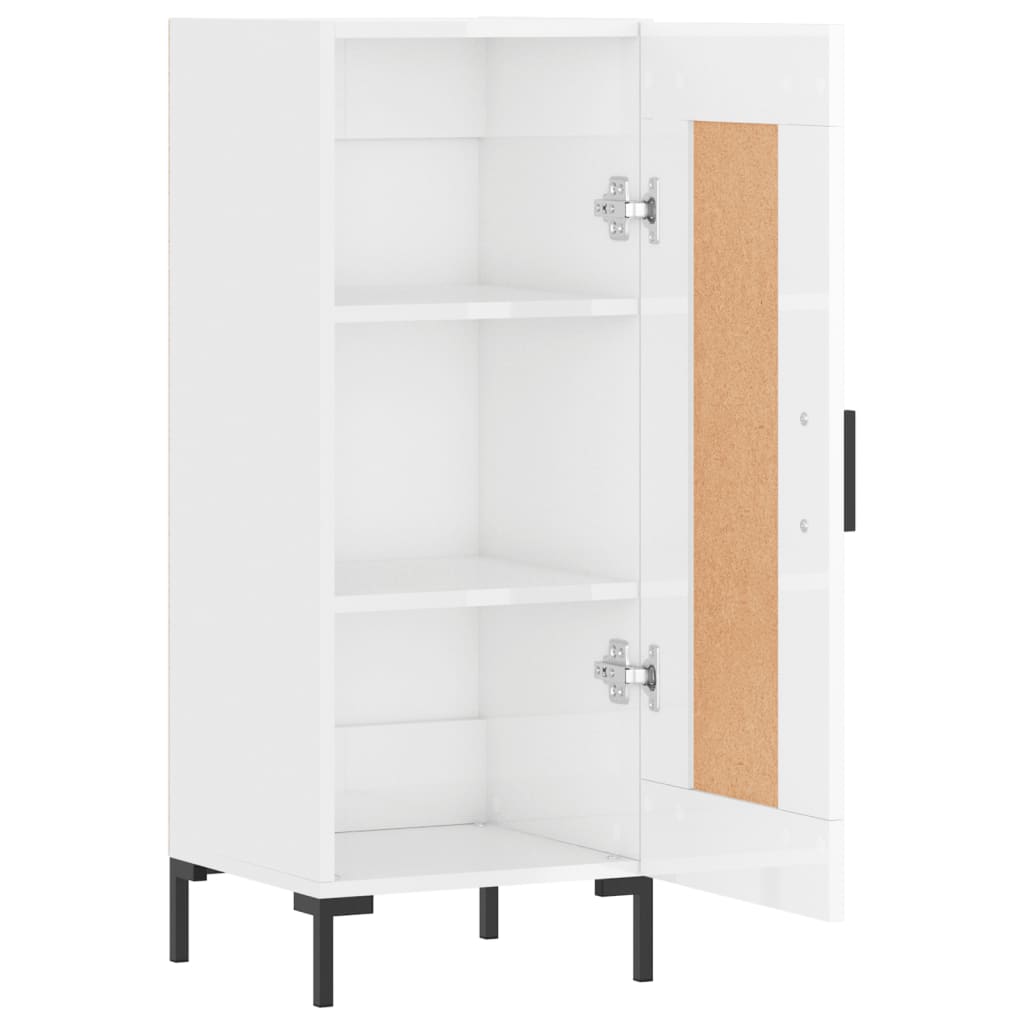 vidaXL Servantă, alb extralucios, 34,5x34x90 cm, lemn compozit vidaXL Servantă, alb extralucios, 34,5x34x90 cm, lemn compozit