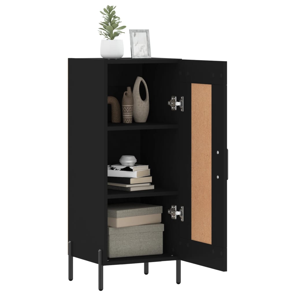 vidaXL Servantă, negru, 34,5x34x90 cm, lemn compozit vidaXL Servantă, negru, 34,5x34x90 cm, lemn compozit
