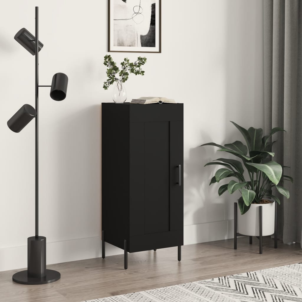vidaXL Servantă, negru, 34,5x34x90 cm, lemn compozit vidaXL Servantă, negru, 34,5x34x90 cm, lemn compozit
