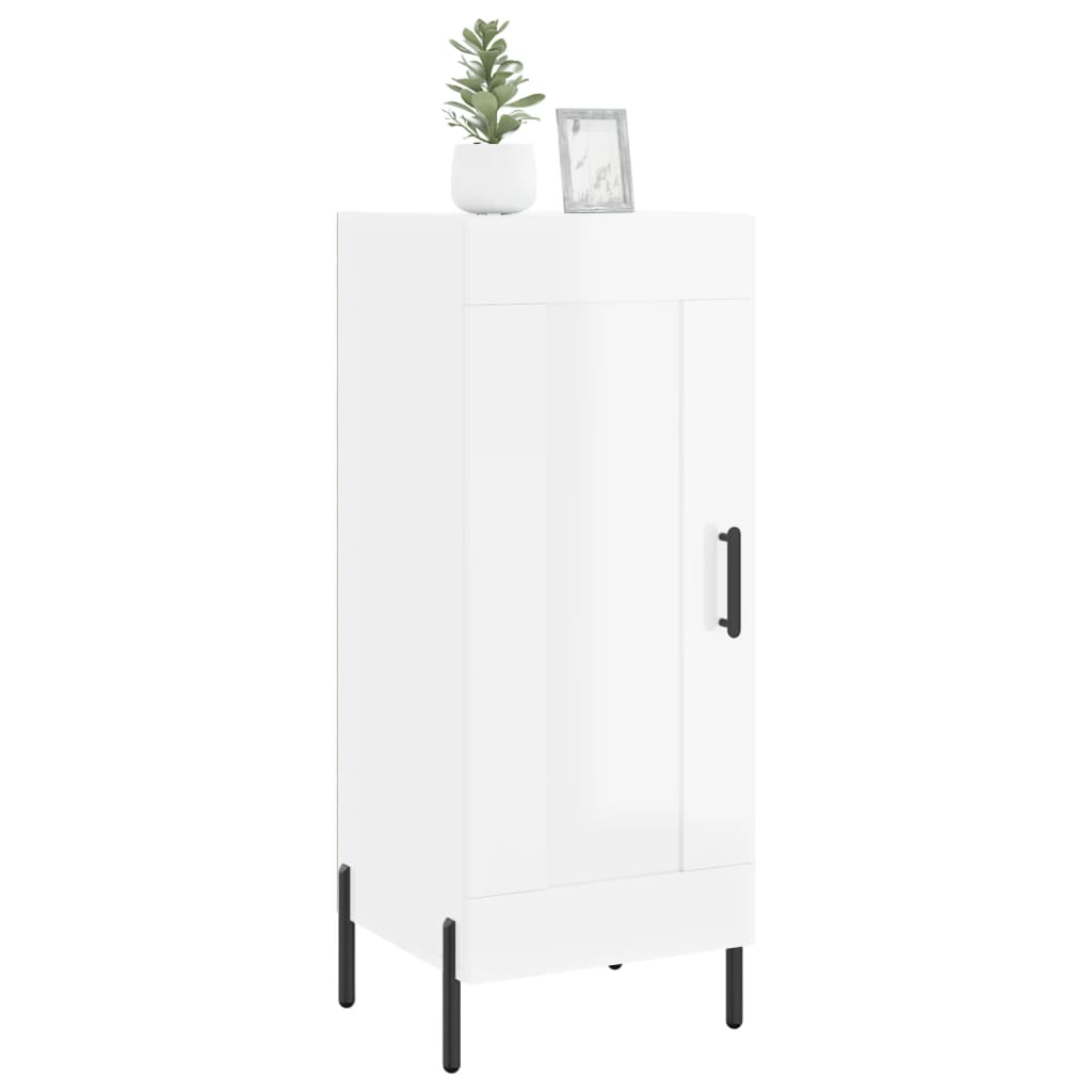 vidaXL Servantă, alb extralucios, 34,5x34x90 cm, lemn compozit