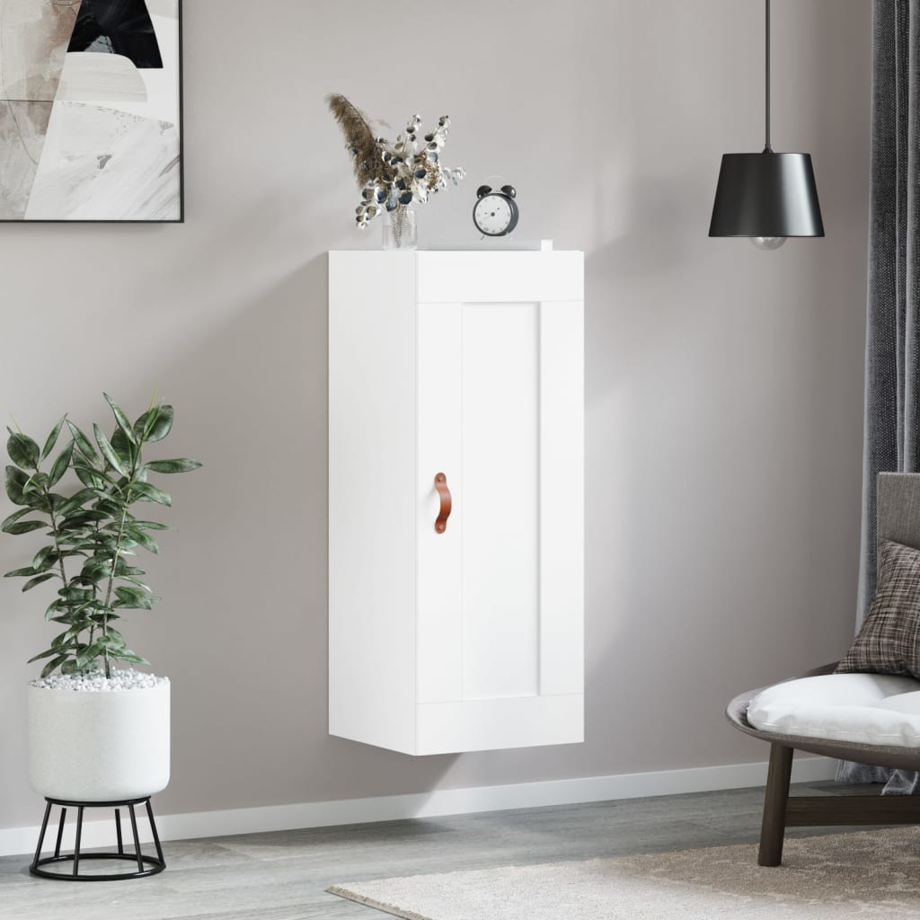 vidaXL Dulap de perete, alb, 34,5x34x90 cm, lemn prelucrat