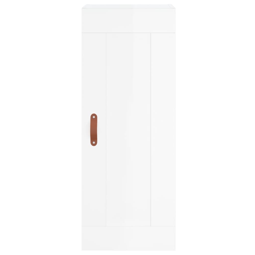 vidaXL Dulap de perete, alb extralucios, 34,5x34x90 cm, lemn prelucrat