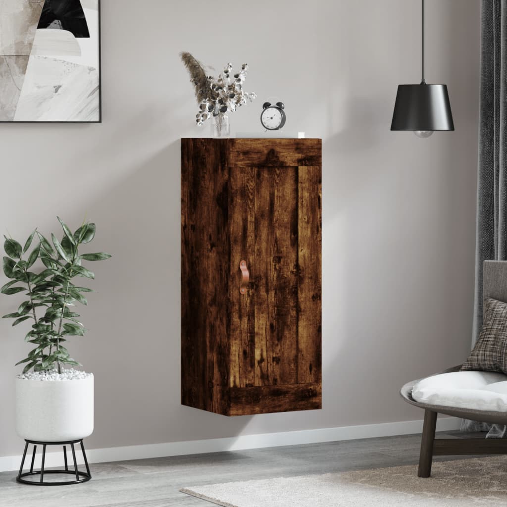 vidaXL Dulap de perete, stejar fumuriu, 34,5x34x90 cm, lemn prelucrat vidaXL Dulap de perete, stejar fumuriu, 34,5x34x90 cm, lemn prelucrat