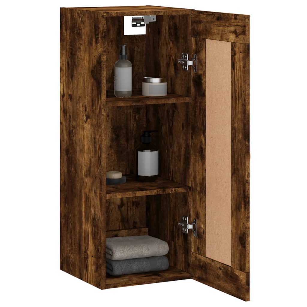 vidaXL Dulap de perete, stejar fumuriu, 34,5x34x90 cm, lemn prelucrat vidaXL Dulap de perete, stejar fumuriu, 34,5x34x90 cm, lemn prelucrat