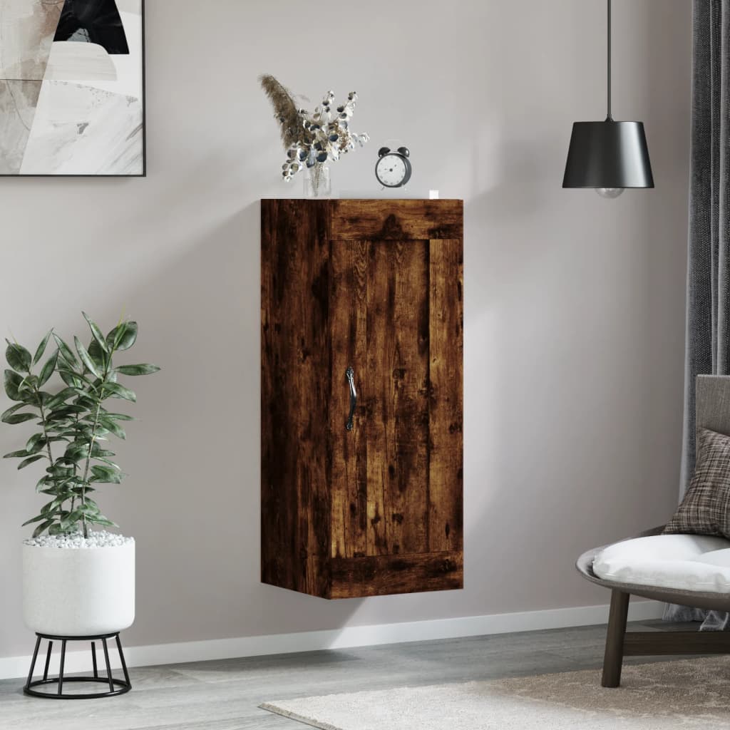 vidaXL Dulap de perete, stejar fumuriu, 34,5x34x90 cm, lemn prelucrat vidaXL Dulap de perete, stejar fumuriu, 34,5x34x90 cm, lemn prelucrat