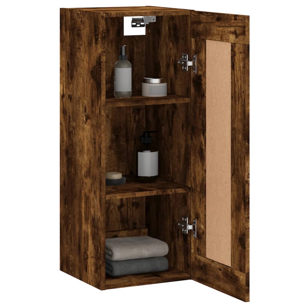 vidaXL Dulap de perete, stejar fumuriu, 34,5x34x90 cm, lemn prelucrat vidaXL Dulap de perete, stejar fumuriu, 34,5x34x90 cm, lemn prelucrat