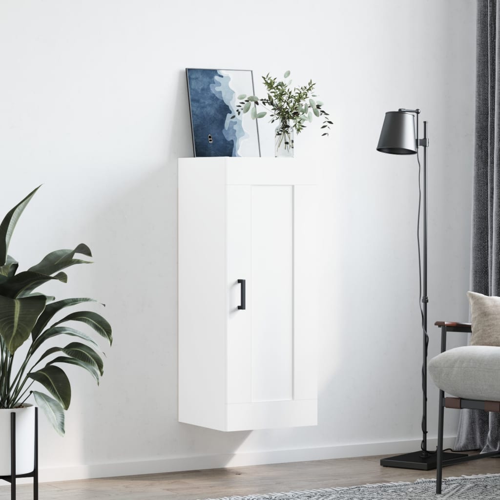 vidaXL Dulap de perete, alb, 34,5x34x90 cm, lemn prelucrat vidaXL Dulap de perete, alb, 34,5x34x90 cm, lemn prelucrat