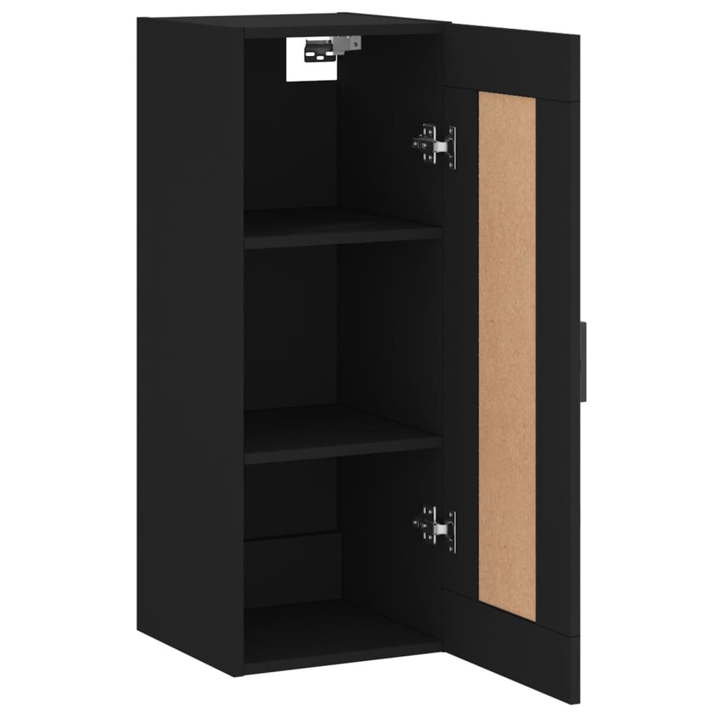 vidaXL Dulap de perete, negru, 34,5x34x90 cm, lemn prelucrat