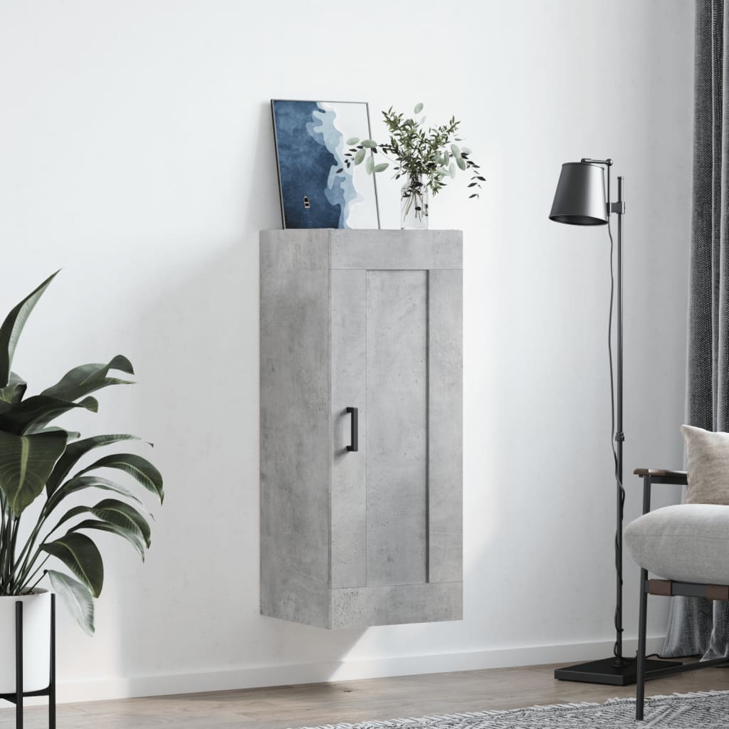 vidaXL Dulap de perete, gri beton, 34,5x34x90 cm, lemn prelucrat
