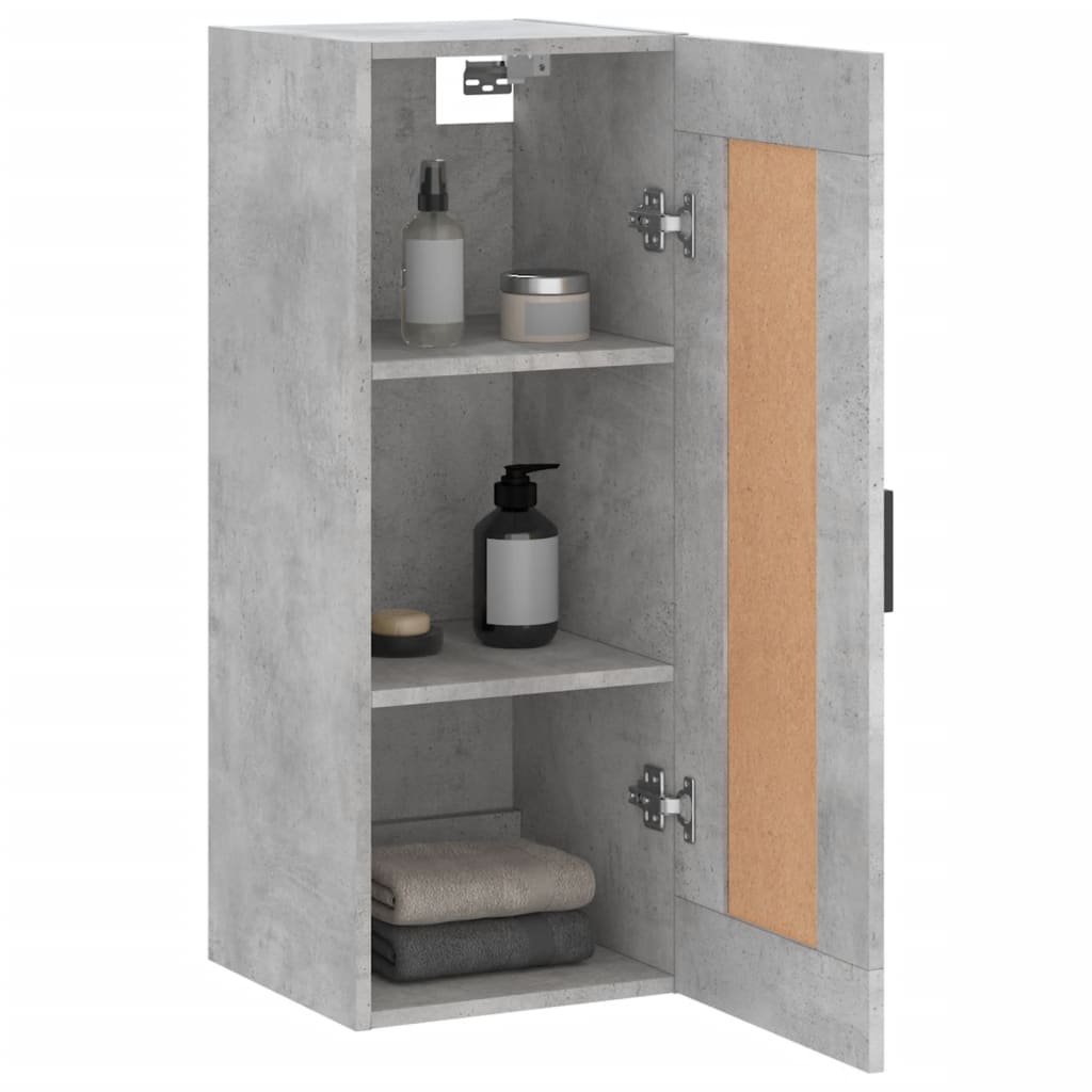 vidaXL Dulap de perete, gri beton, 34,5x34x90 cm, lemn prelucrat