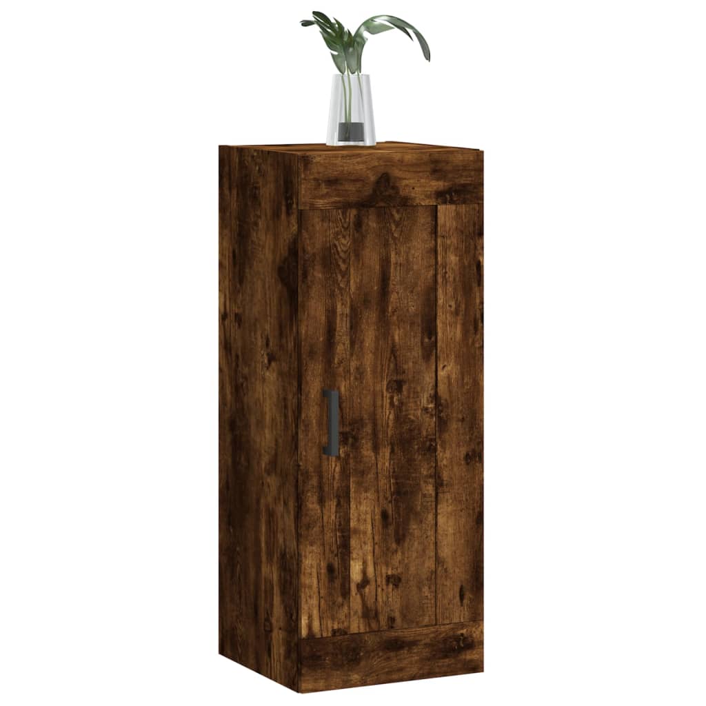 vidaXL Dulap de perete, stejar fumuriu, 34,5x34x90 cm, lemn prelucrat