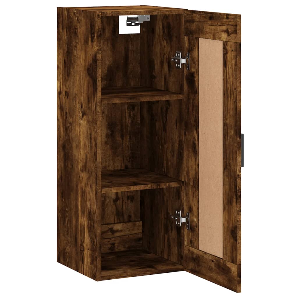 vidaXL Dulap de perete, stejar fumuriu, 34,5x34x90 cm, lemn prelucrat