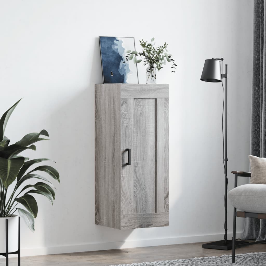 vidaXL Dulap de perete, gri sonoma, 34,5x34x90 cm, lemn prelucrat