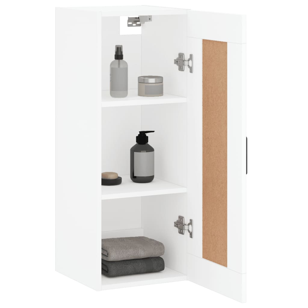 vidaXL Dulap de perete, alb, 34,5x34x90 cm, lemn prelucrat