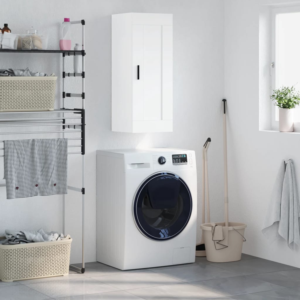 vidaXL Dulap de perete, alb, 34,5x34x90 cm, lemn prelucrat vidaXL Dulap de perete, alb, 34,5x34x90 cm, lemn prelucrat