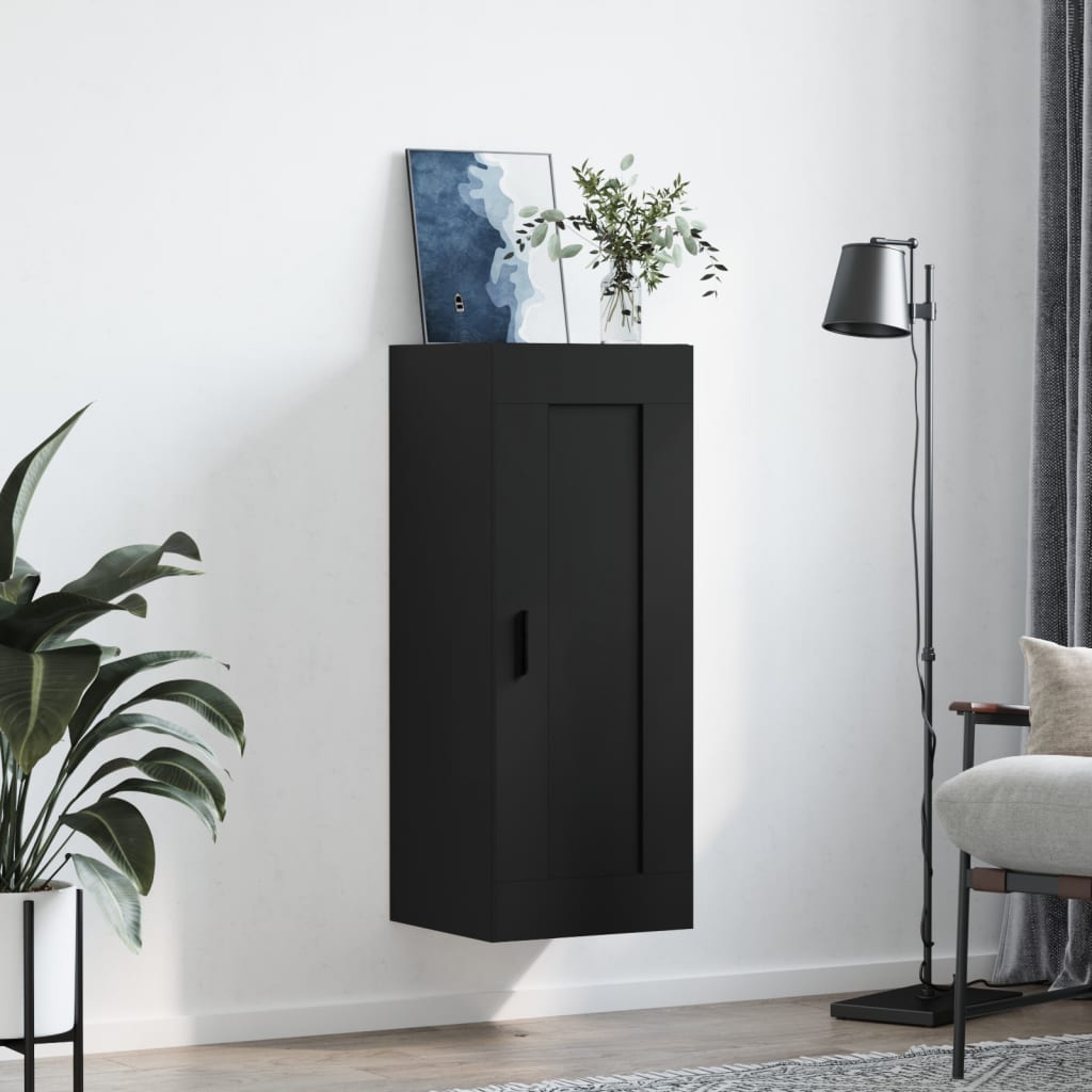 vidaXL Dulap de perete, negru, 34,5x34x90 cm, lemn prelucrat vidaXL Dulap de perete, negru, 34,5x34x90 cm, lemn prelucrat