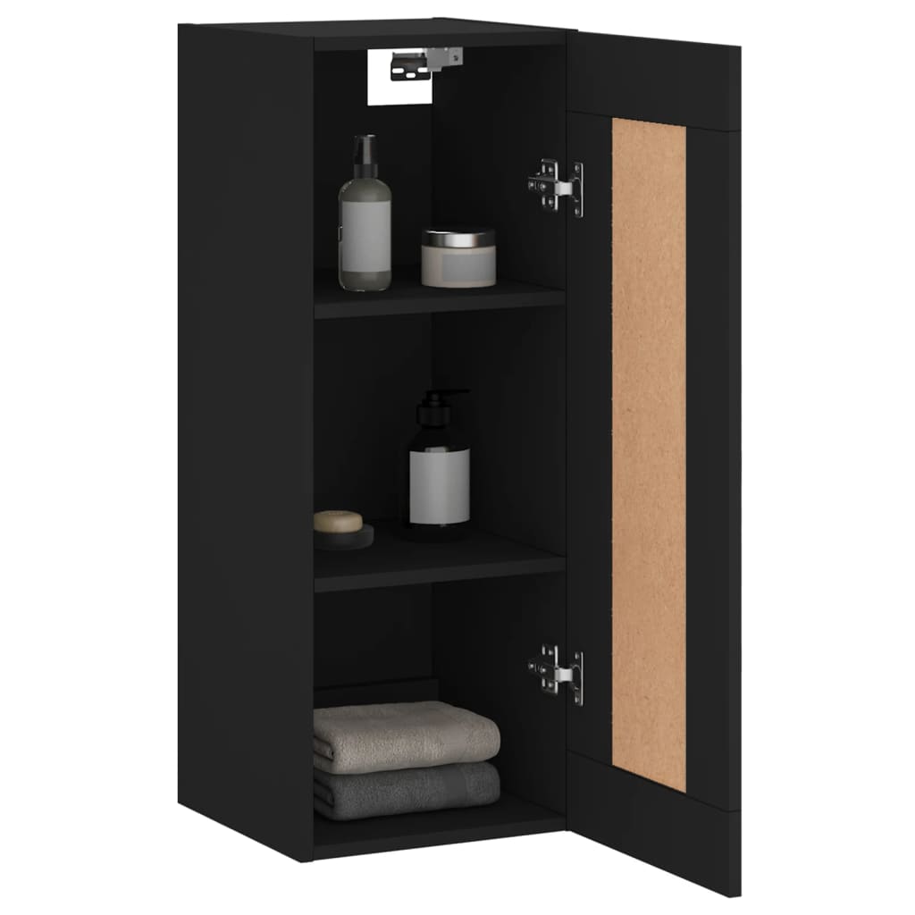 vidaXL Dulap de perete, negru, 34,5x34x90 cm, lemn prelucrat vidaXL Dulap de perete, negru, 34,5x34x90 cm, lemn prelucrat