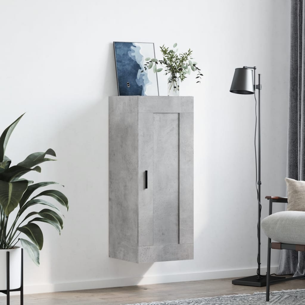 vidaXL Dulap de perete, gri beton, 34,5x34x90 cm, lemn prelucrat