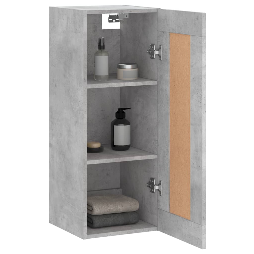vidaXL Dulap de perete, gri beton, 34,5x34x90 cm, lemn prelucrat