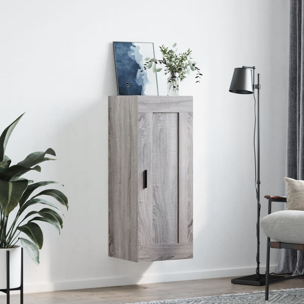 vidaXL Dulap de perete, gri sonoma, 34,5x34x90 cm, lemn prelucrat vidaXL Dulap de perete, gri sonoma, 34,5x34x90 cm, lemn prelucrat