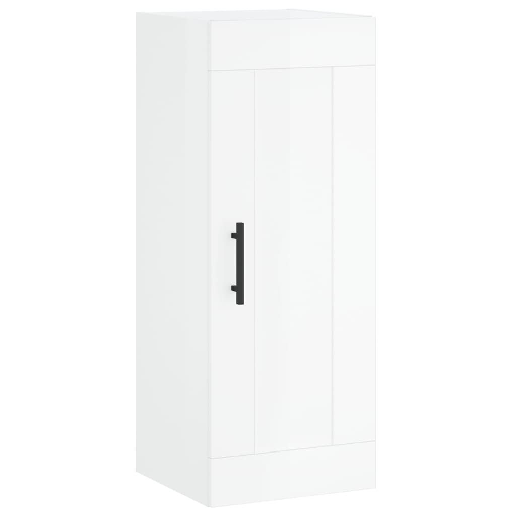 vidaXL Dulap de perete, alb extralucios, 34,5x34x90 cm, lemn prelucrat