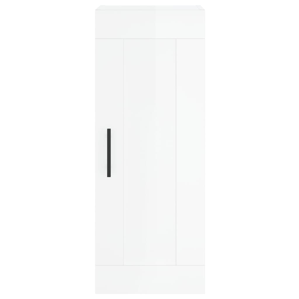 vidaXL Dulap de perete, alb extralucios, 34,5x34x90 cm, lemn prelucrat