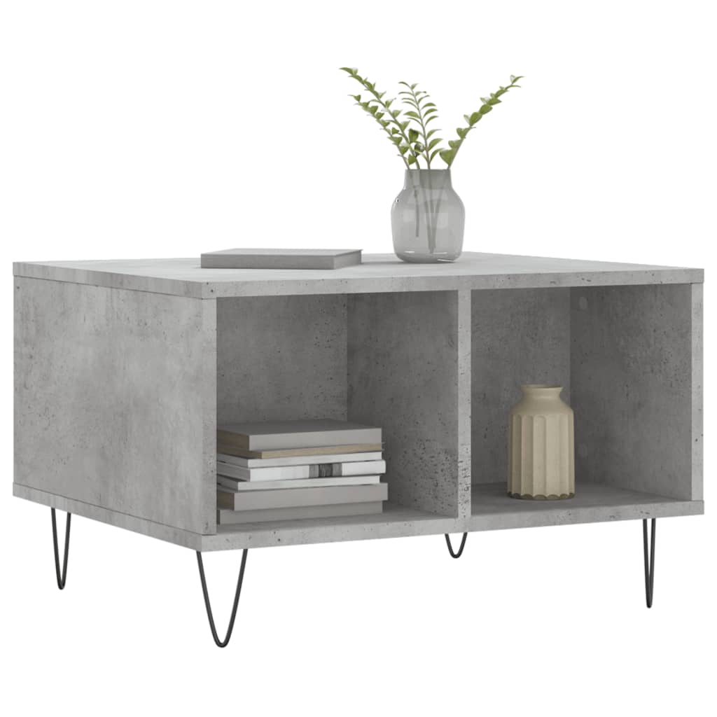 vidaXL Măsuță de cafea, gri beton, 60x50x36,5 cm, lemn compozit vidaXL Măsuță de cafea, gri beton, 60x50x36,5 cm, lemn compozit