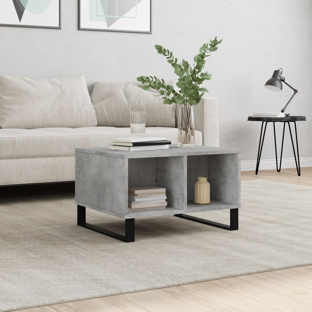 vidaXL Măsuță de cafea, gri beton, 60x50x36,5 cm, lemn compozit vidaXL Măsuță de cafea, gri beton, 60x50x36,5 cm, lemn compozit