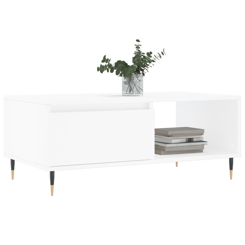 vidaXL Măsuță de cafea, alb, 90x50x36,5 cm, lemn prelucrat vidaXL Măsuță de cafea, alb, 90x50x36,5 cm, lemn prelucrat