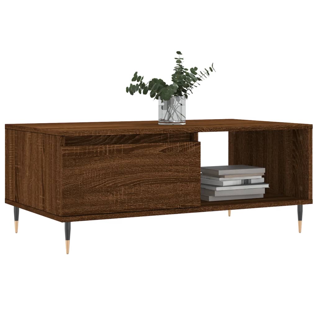 vidaXL Măsuță de cafea, stejar maro, 90x50x36,5 cm, lemn prelucrat vidaXL Măsuță de cafea, stejar maro, 90x50x36,5 cm, lemn prelucrat