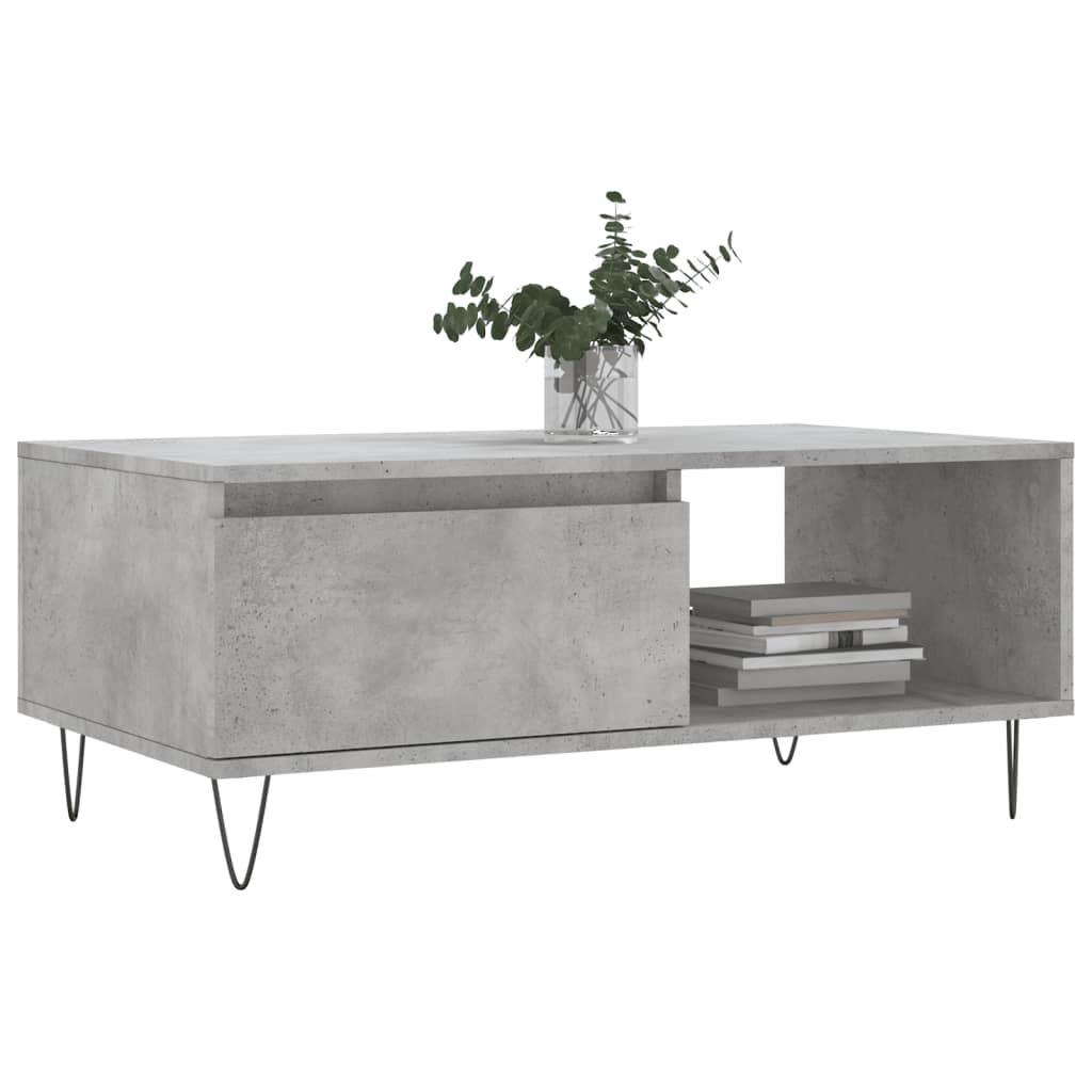 vidaXL Măsuță de cafea, gri beton, 90x50x36,5 cm, lemn compozit
