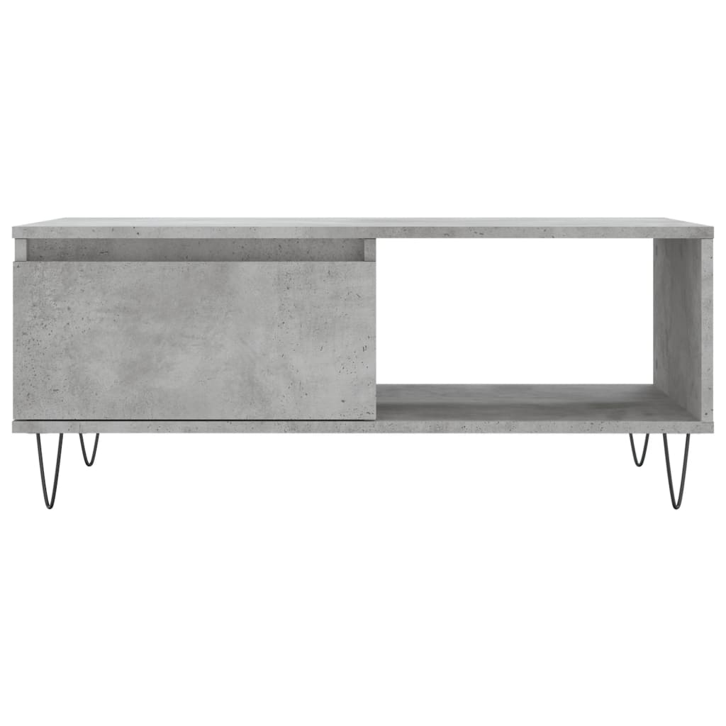 vidaXL Măsuță de cafea, gri beton, 90x50x36,5 cm, lemn compozit