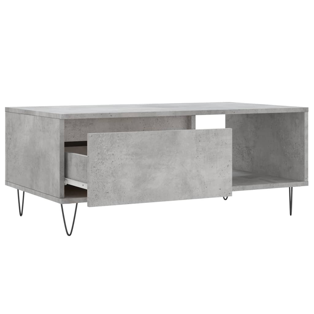 vidaXL Măsuță de cafea, gri beton, 90x50x36,5 cm, lemn compozit