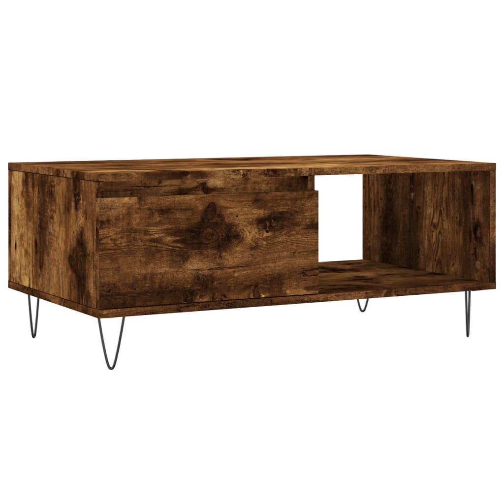 vidaXL Măsuță de cafea, stejar fumuriu, 90x50x36,5 cm, lemn prelucrat vidaXL Măsuță de cafea, stejar fumuriu, 90x50x36,5 cm, lemn prelucrat