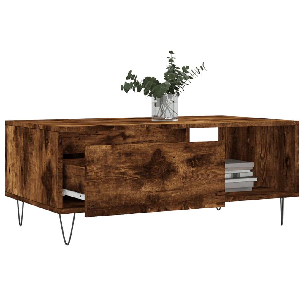 vidaXL Măsuță de cafea, stejar fumuriu, 90x50x36,5 cm, lemn prelucrat vidaXL Măsuță de cafea, stejar fumuriu, 90x50x36,5 cm, lemn prelucrat